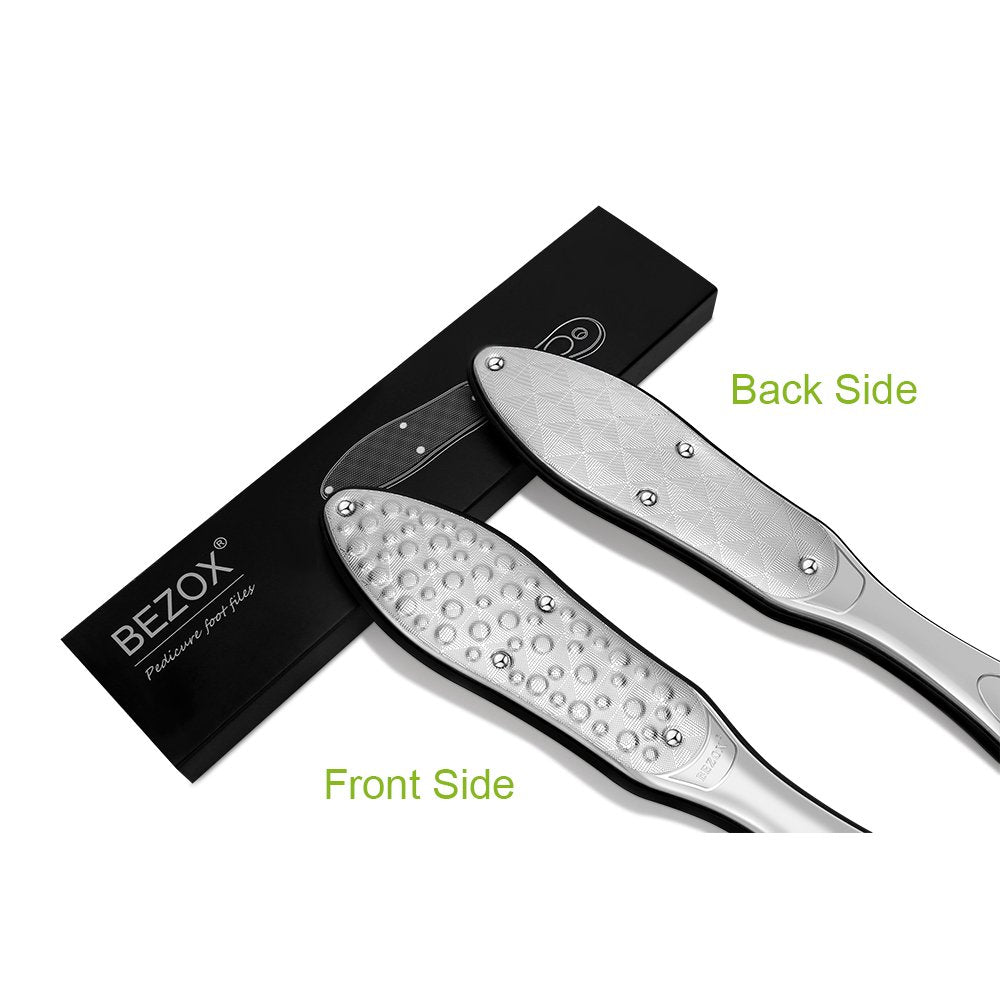 BEZOX file in use on heel demonstrating effective dead skin removal