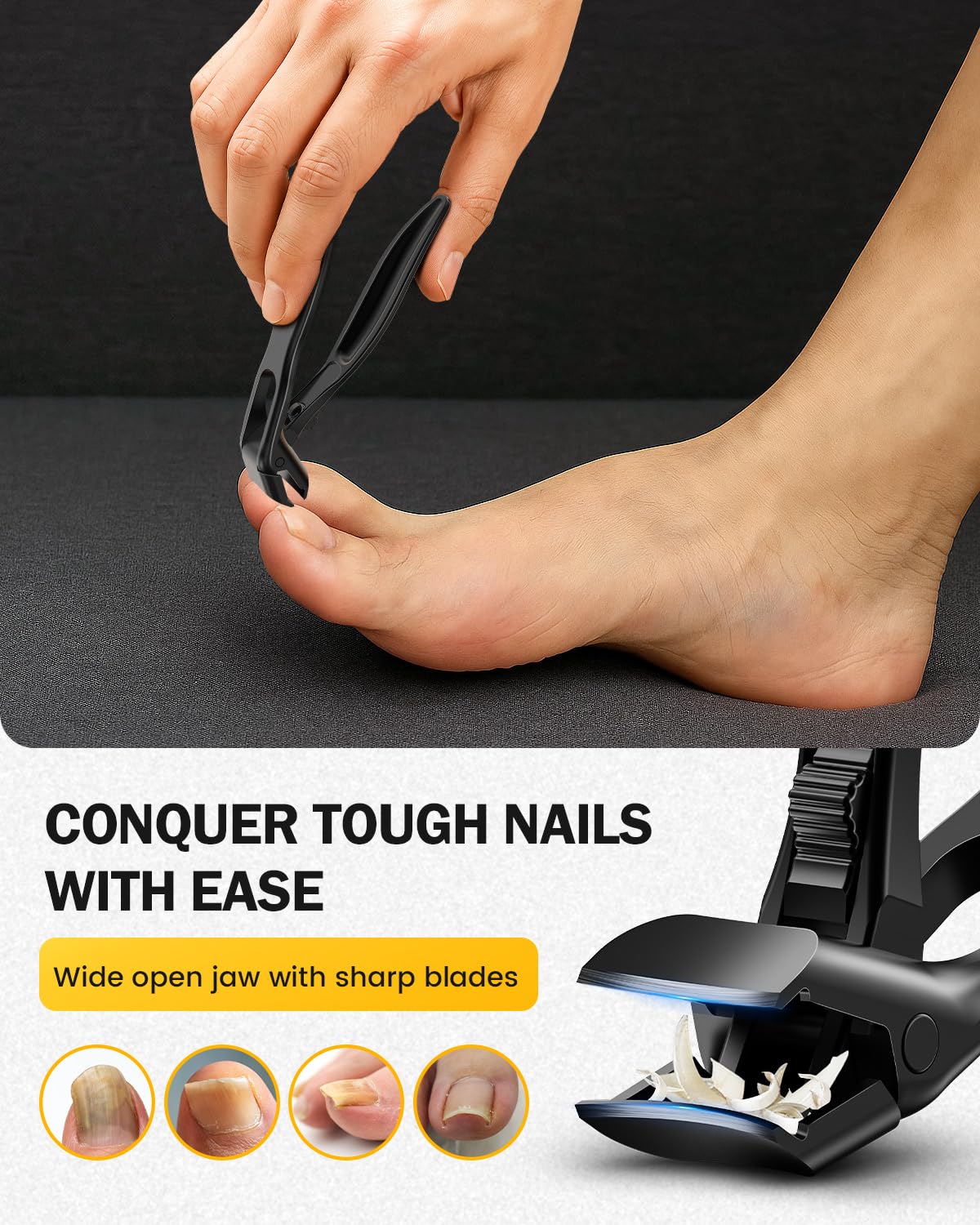 BEZOX textured long handle grip for secure hold and reduced hand strain