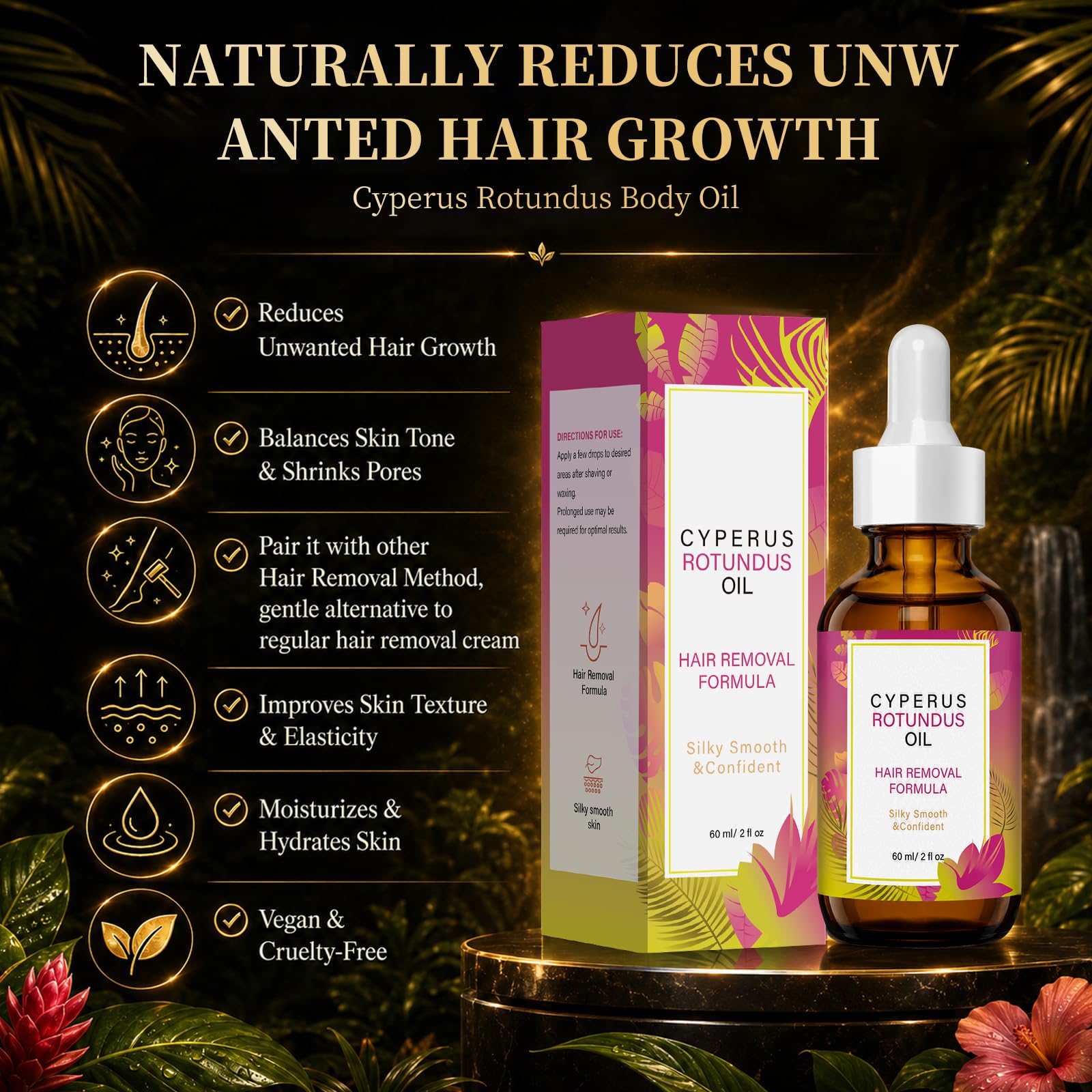 BFAZKXY ingredients display with aloe and botanicals indicating calming benefits