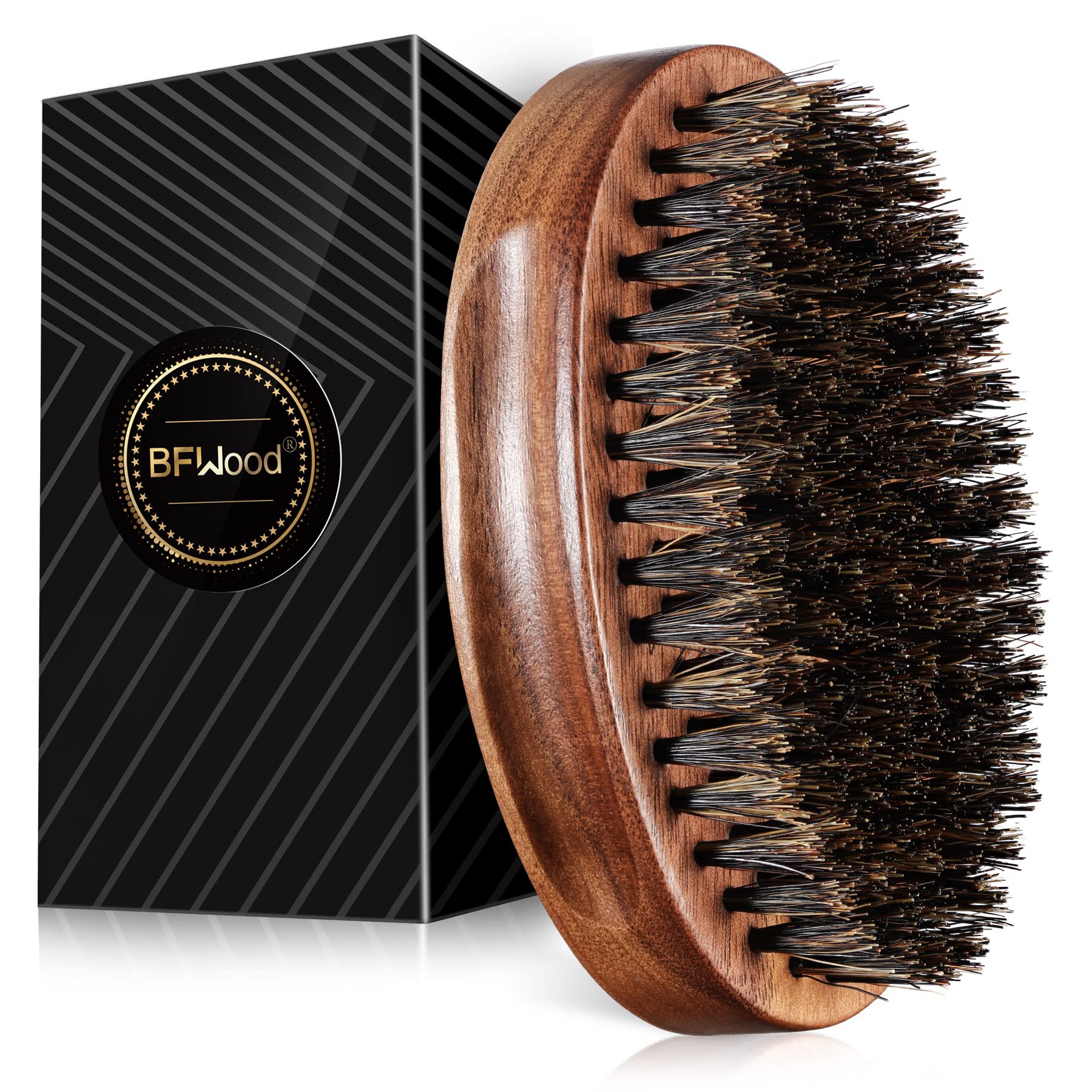 BFWood front view of black walnut brush showing solid craftsmanship and control