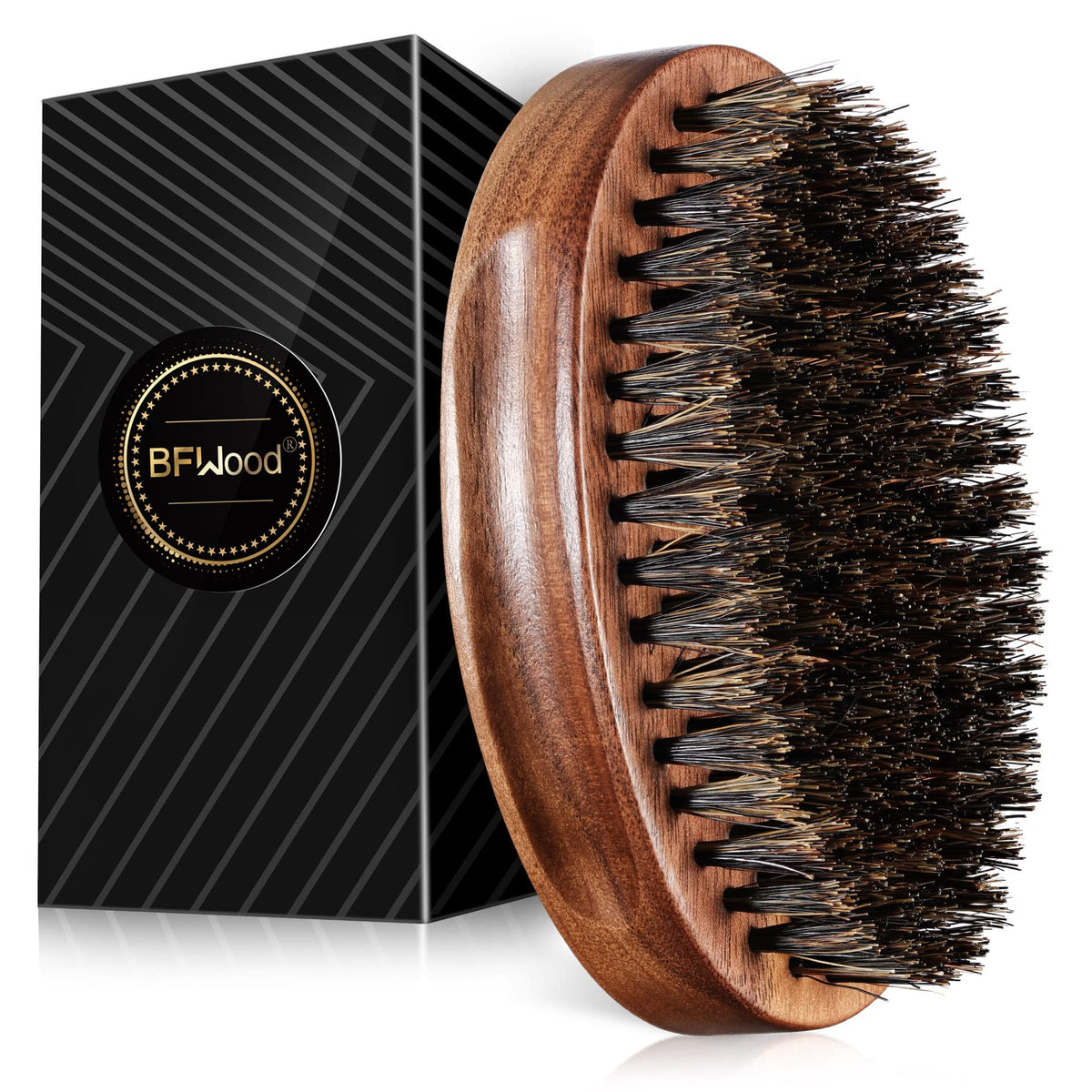 BFWood front view of black walnut brush showing solid craftsmanship and control