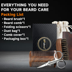 BFWood dual-sided black walnut comb showing wide and fine teeth for detangling