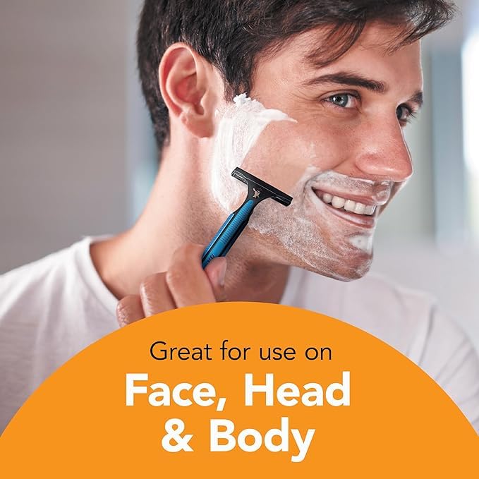 BIC Comfort 3 razor in hand shaving jawline for controlled comfortable shave