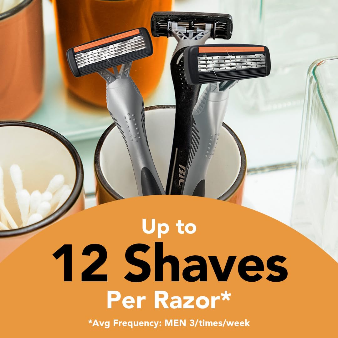 BIC Flex 4 next to a ruler showing slim head for precise grooming