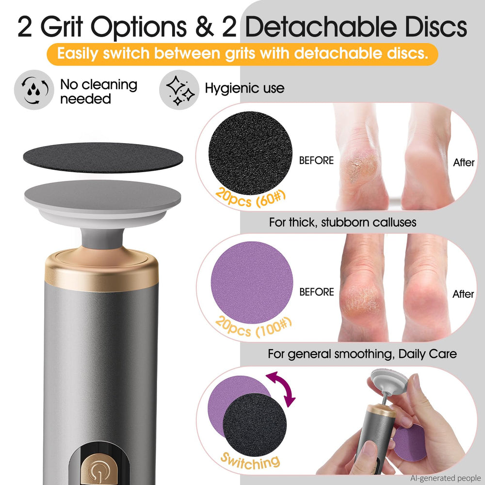 Bicboz in use on heel demonstrating gentle callus removal and smoother skin
