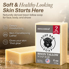 Big Crazy Buffalo close-up of soap texture highlighting smooth absorption