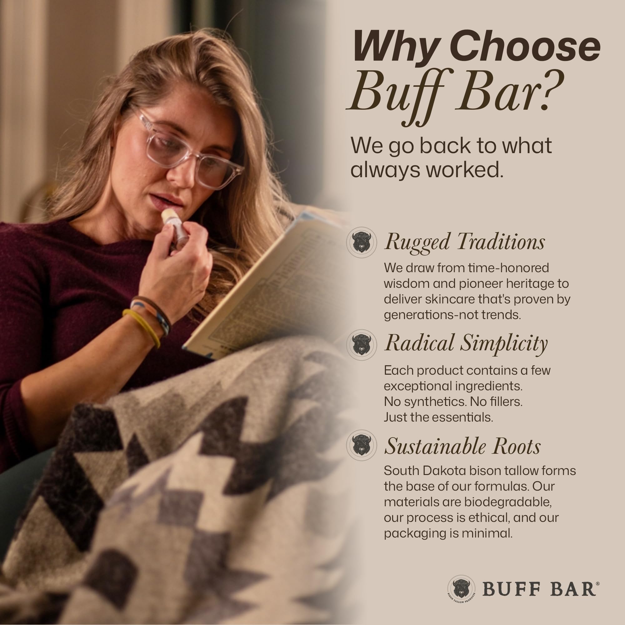 Big Crazy Buffalo cut section showing interior texture and quality