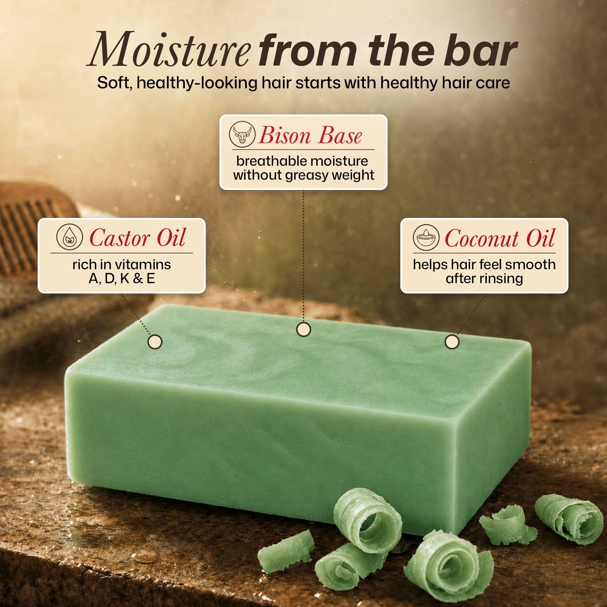 Big Crazy Buffalo texture detail showing smooth tallow and castor oil finish