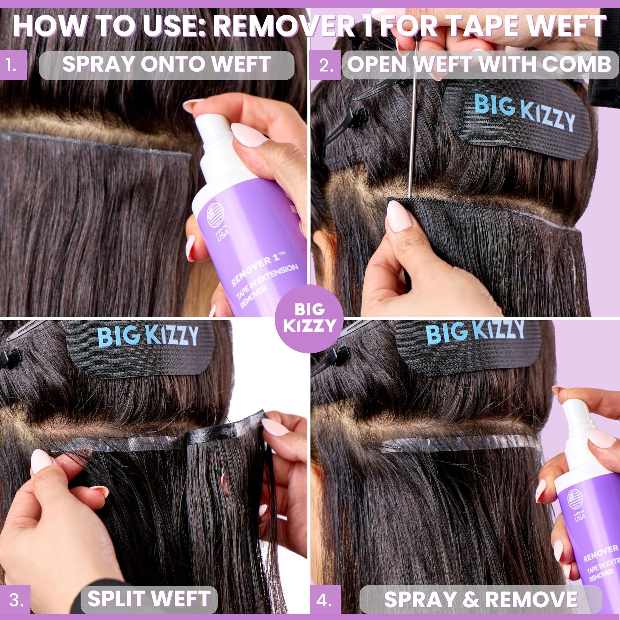 Big Kizzy image of removed weft intact demonstrating gentle lift benefit