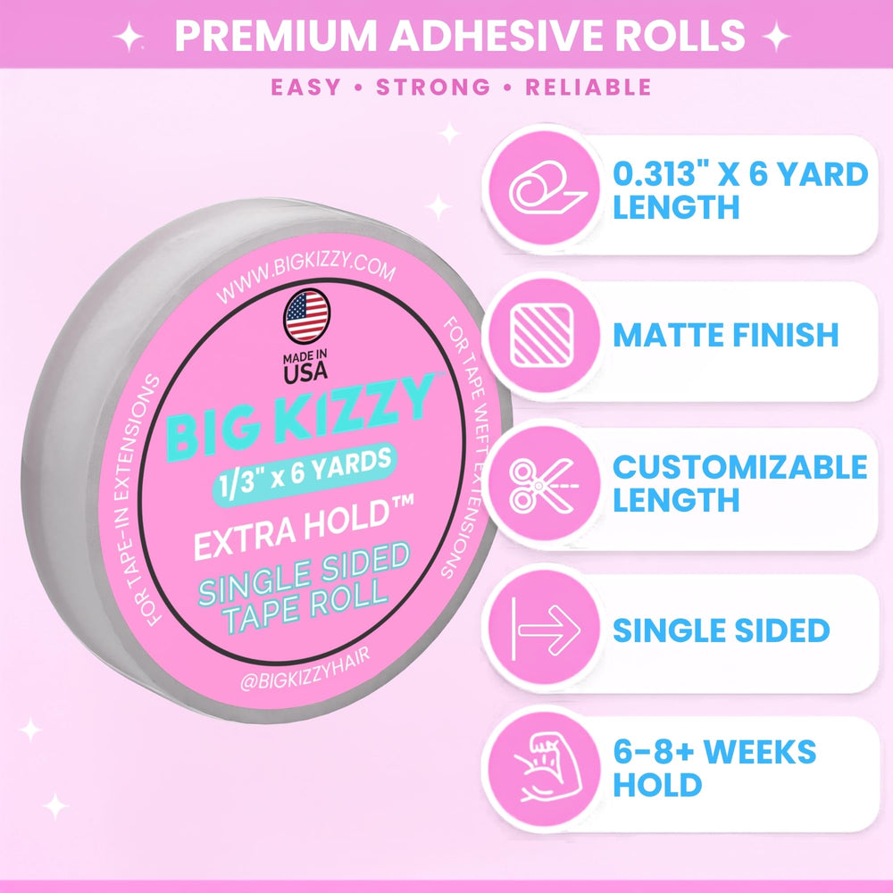 Big Kizzy close-up of tape roll edge highlighting precise cut and quality