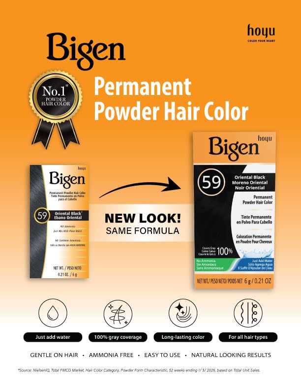 Bigen application on hair with brush for smooth even coverage