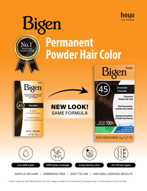 Bigen application brush applying chocolate color for even coverage