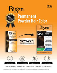 Bigen application brush applying chocolate color for even coverage