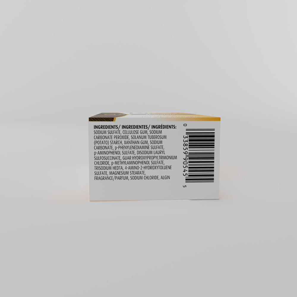 Bigen packets stacked beside a ruler for compact size comparison