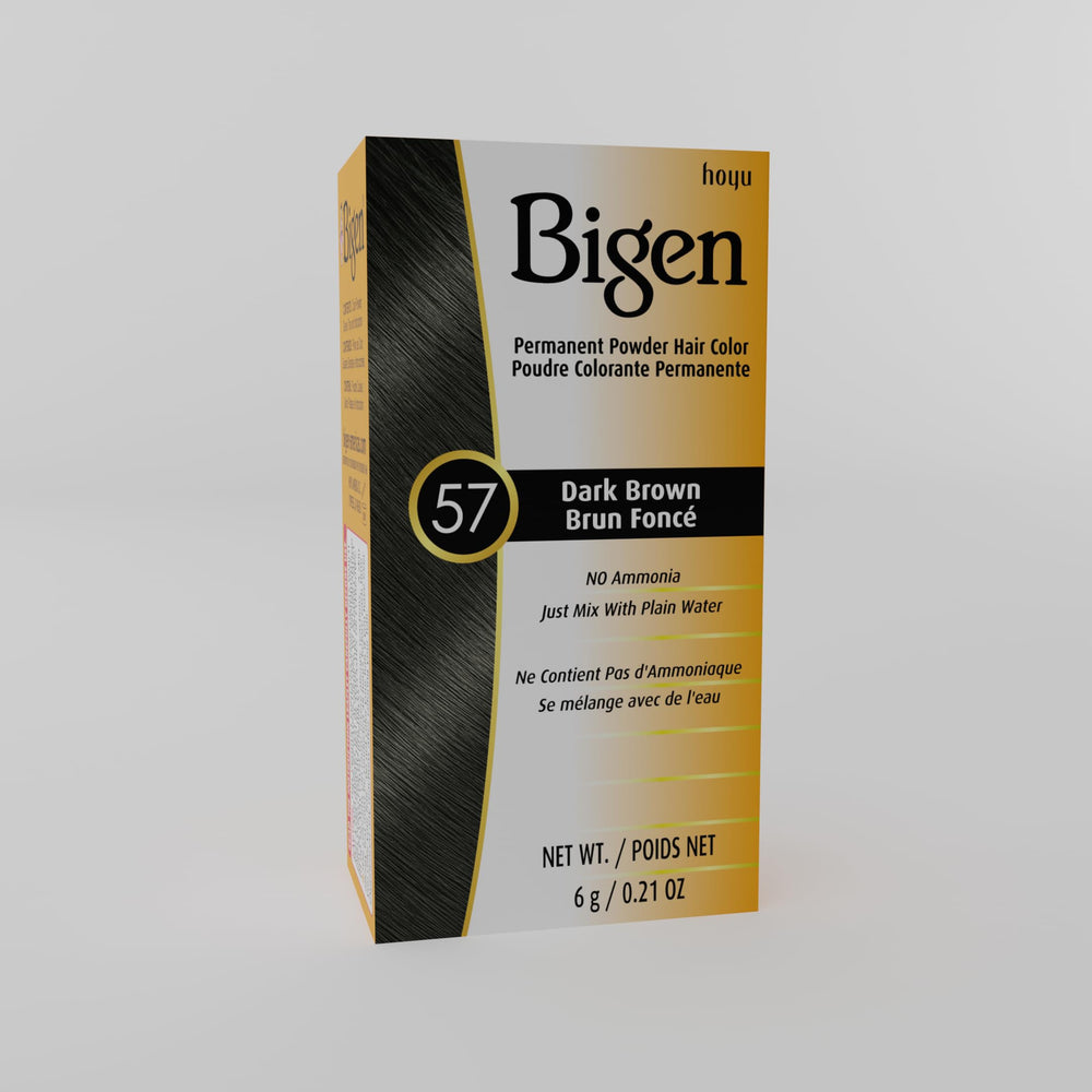 Bigen sachets staged in a bathroom setting, suggests simple at-home application