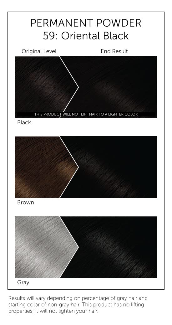 Bigen Oriental Black application demo on model showing smooth coverage and natural-looking black
