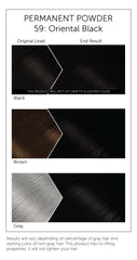 Bigen Oriental Black application demo on model showing smooth coverage and natural-looking black