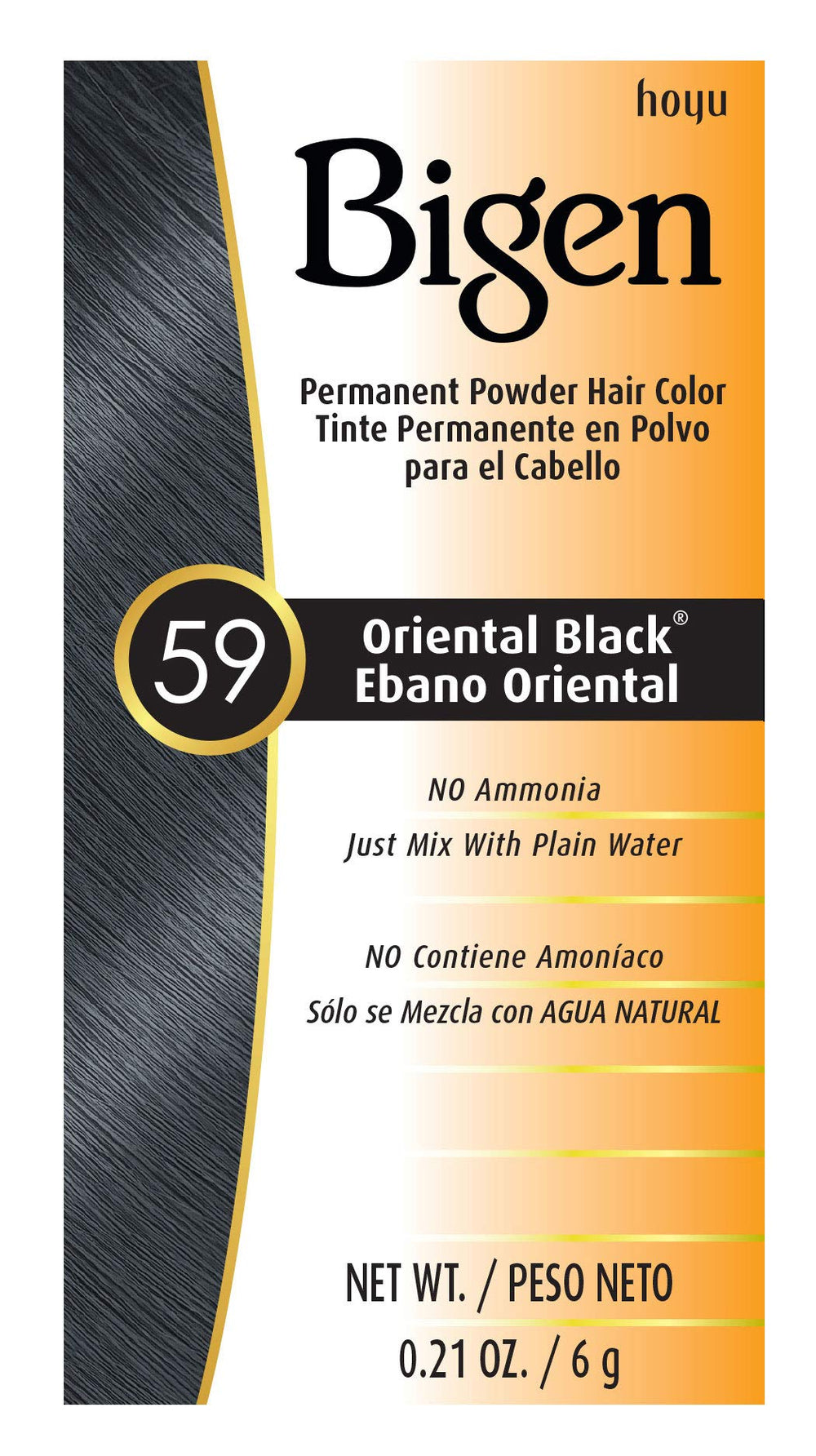 Bigen #59 Oriental Black front packaging showing three-unit pack and clear labeling, reliable value