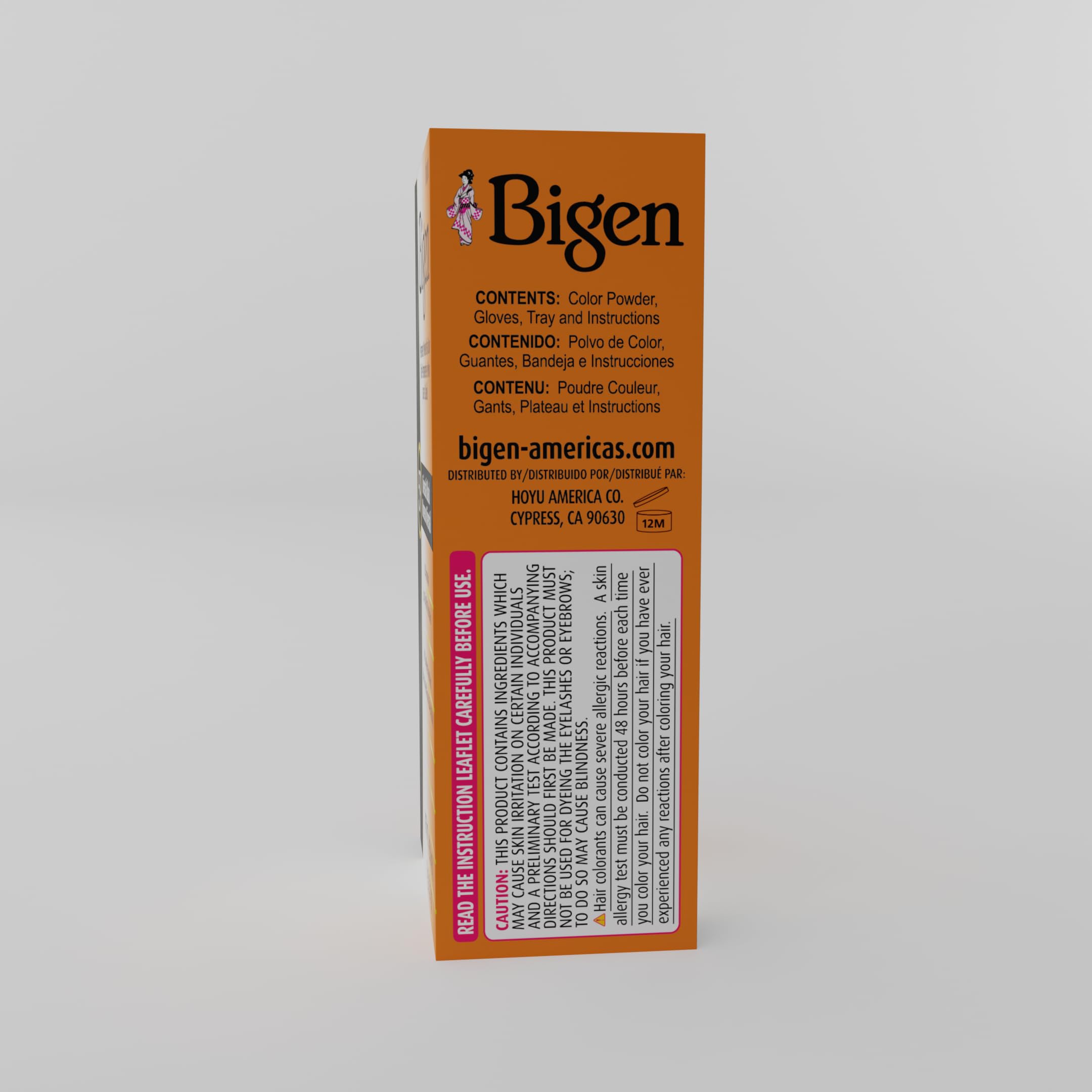 Bigen sachet next to ruler showing sachet size, clarifies portion and travel convenience