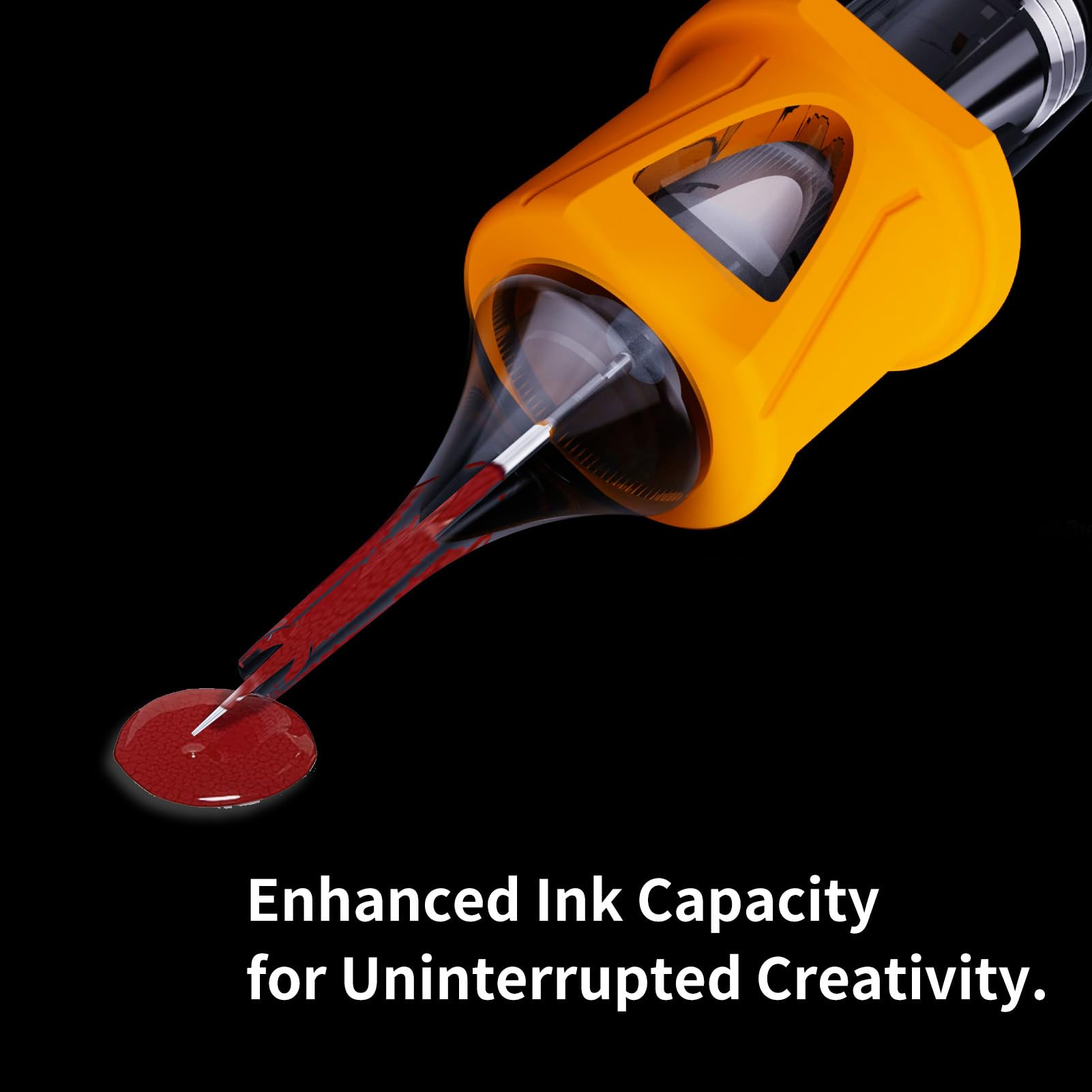 BIGWASP transparent cartridge body showing ink capacity and monitoring benefit