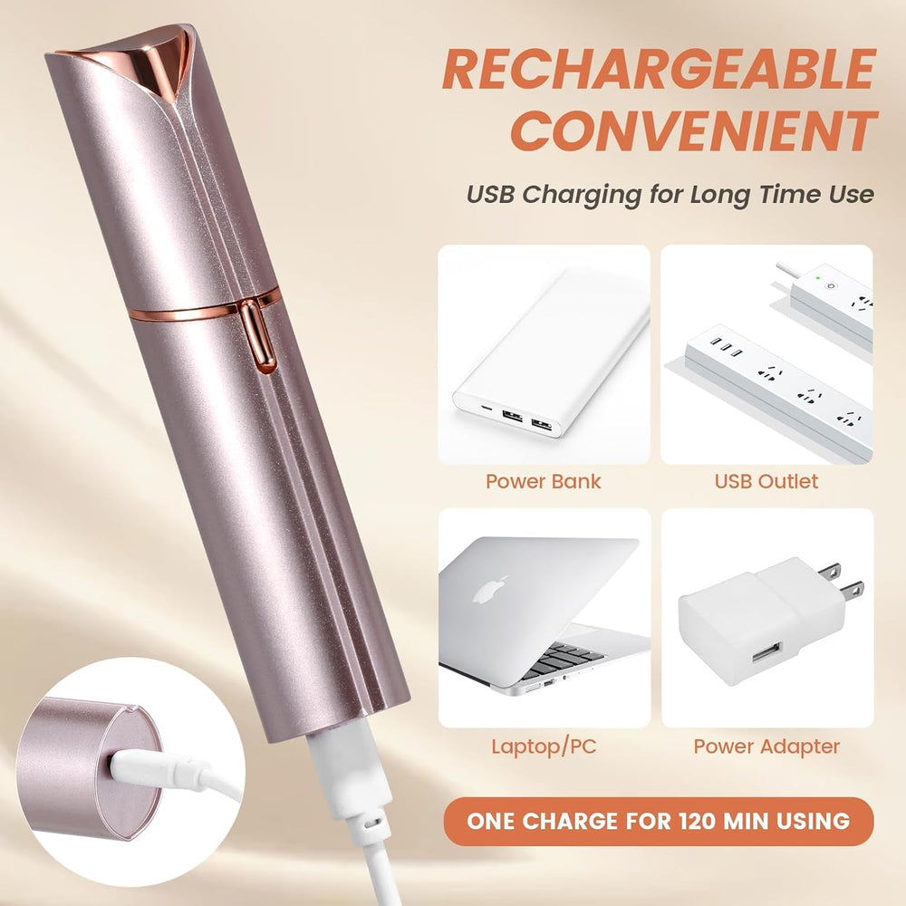 bikurpia LED light illuminating upper lip for accurate hair removal
