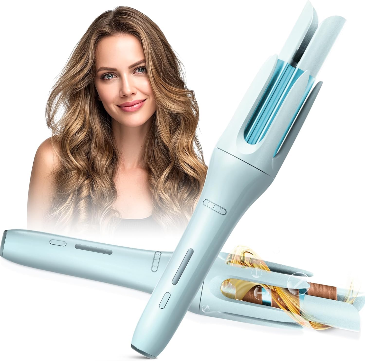 BILITOK curler front angle showing compact design and easy grip benefit