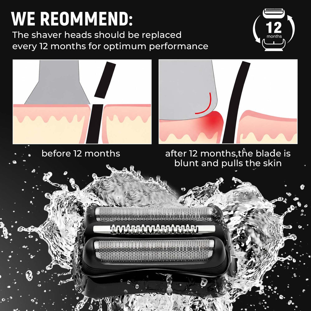 BILLAR installed on a Braun S3 shaver showing easy snap-in fit