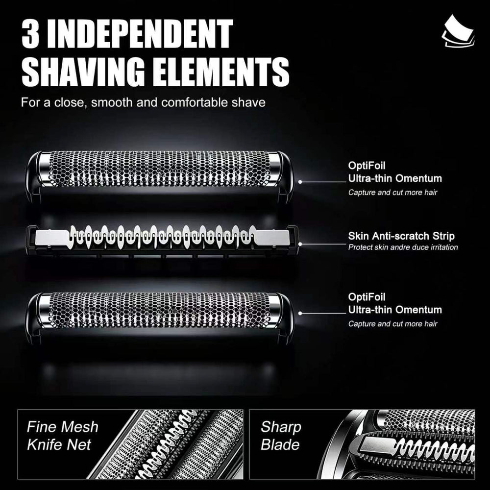 BILLAR 73S snapped onto a Series 7 shaver demonstrating easy installation and restored performance