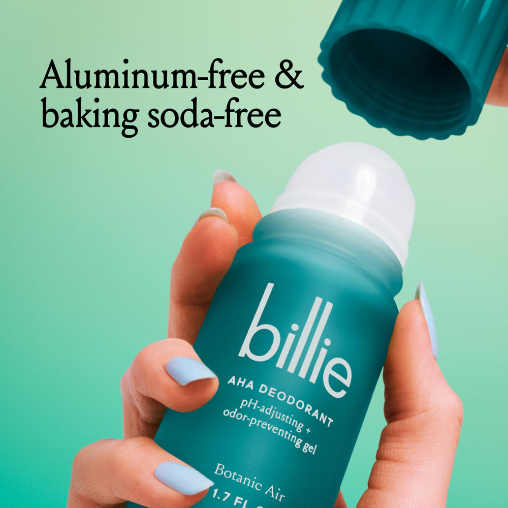 Billie 1.7 oz bottle in hand to show true product size