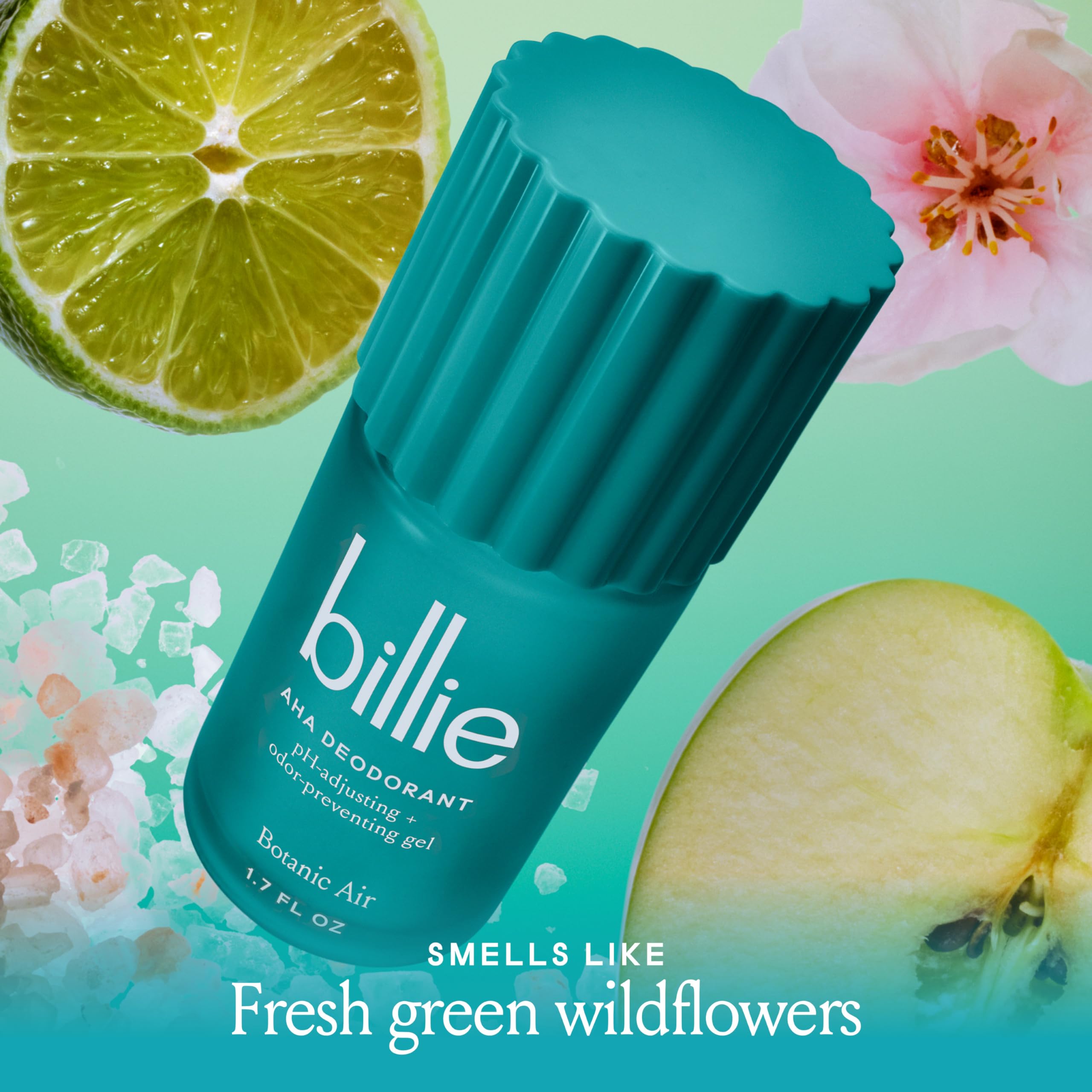 Billie underarm showing clear dry finish and no residue