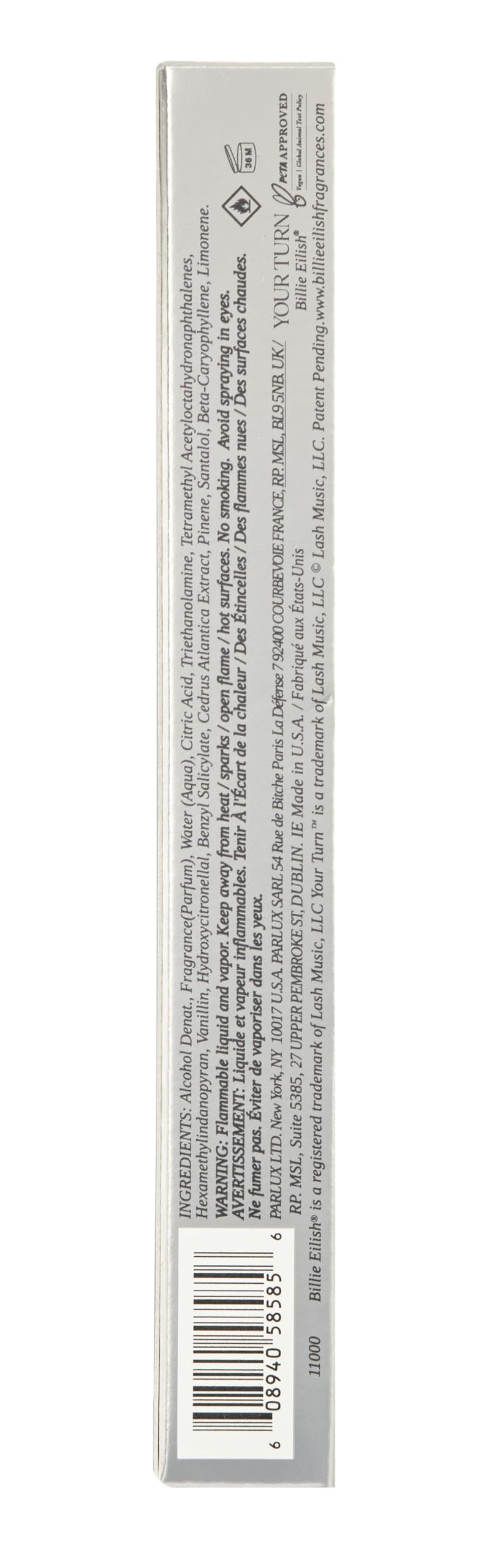 Billie Eilish spray action close-up demonstrating fine mist application benefit