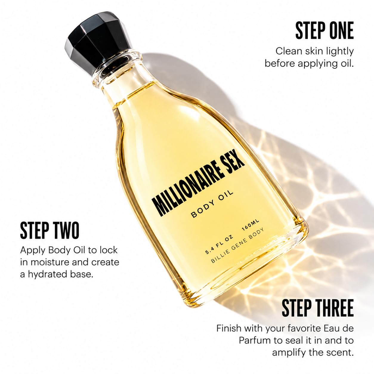 Billie Gene Body ingredient close-up with jojoba and shea butter, emphasizes nourishing blend