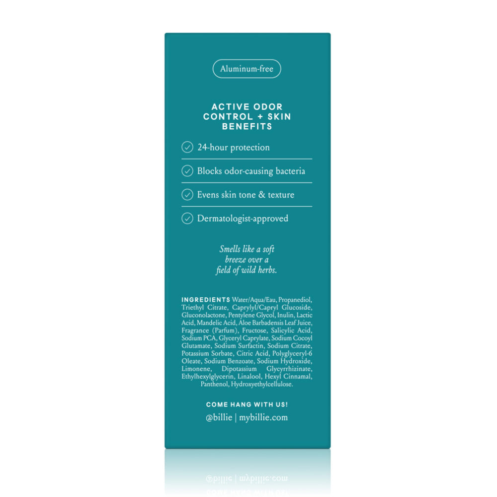Billie visual of multi-acid blend emphasizing exfoliation benefit