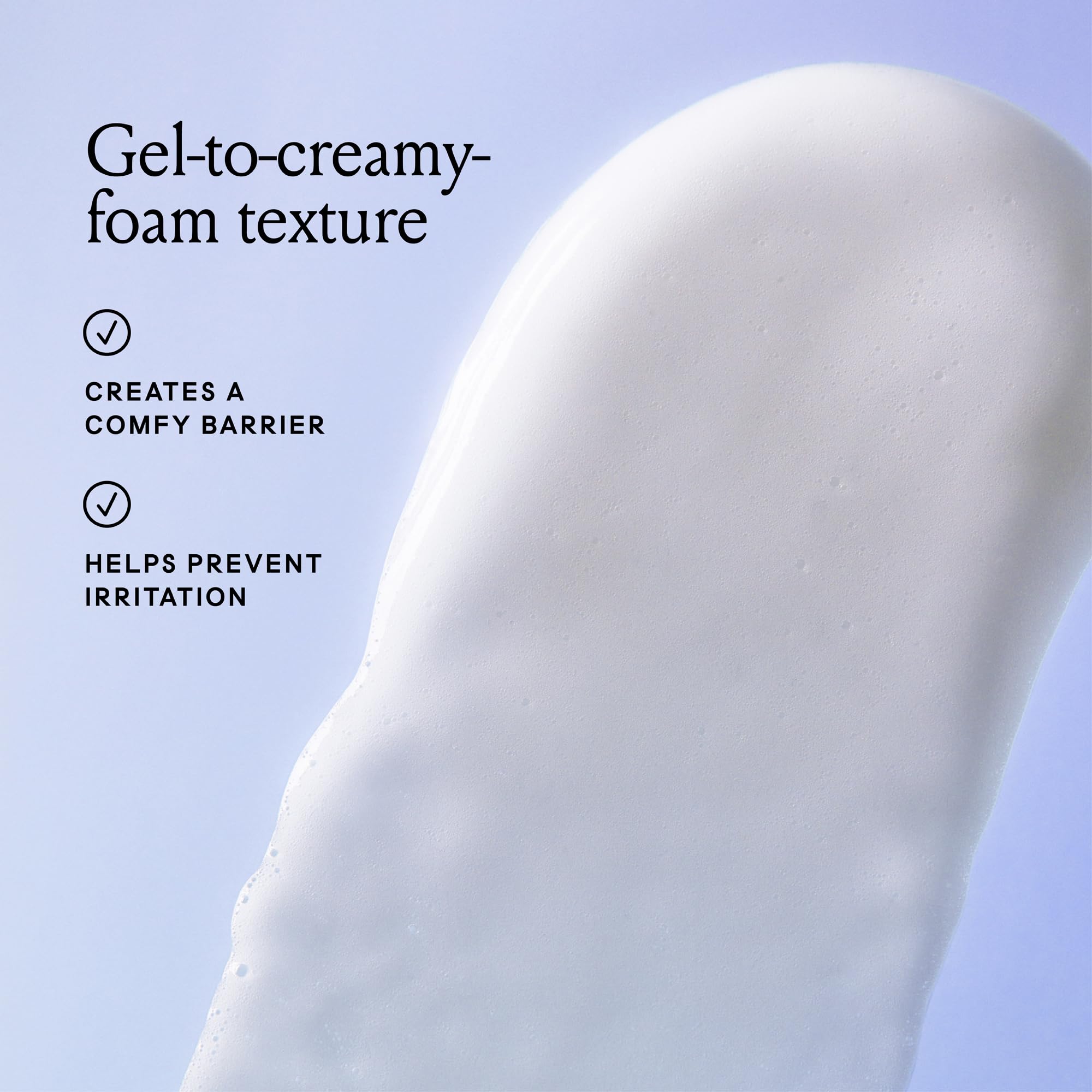 Billie creamy clear foam detail for precise shaving visibility
