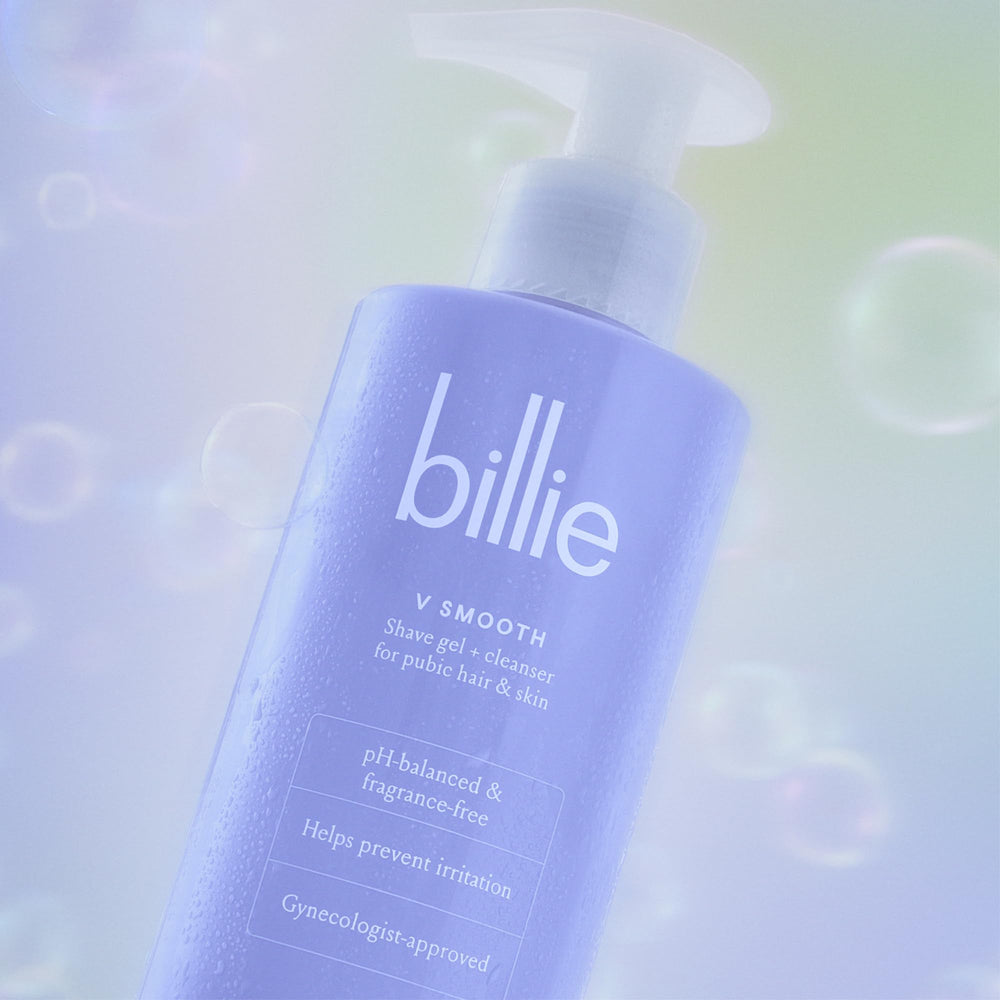 Billie used in shower showing comfortable sensitive-area shaving
