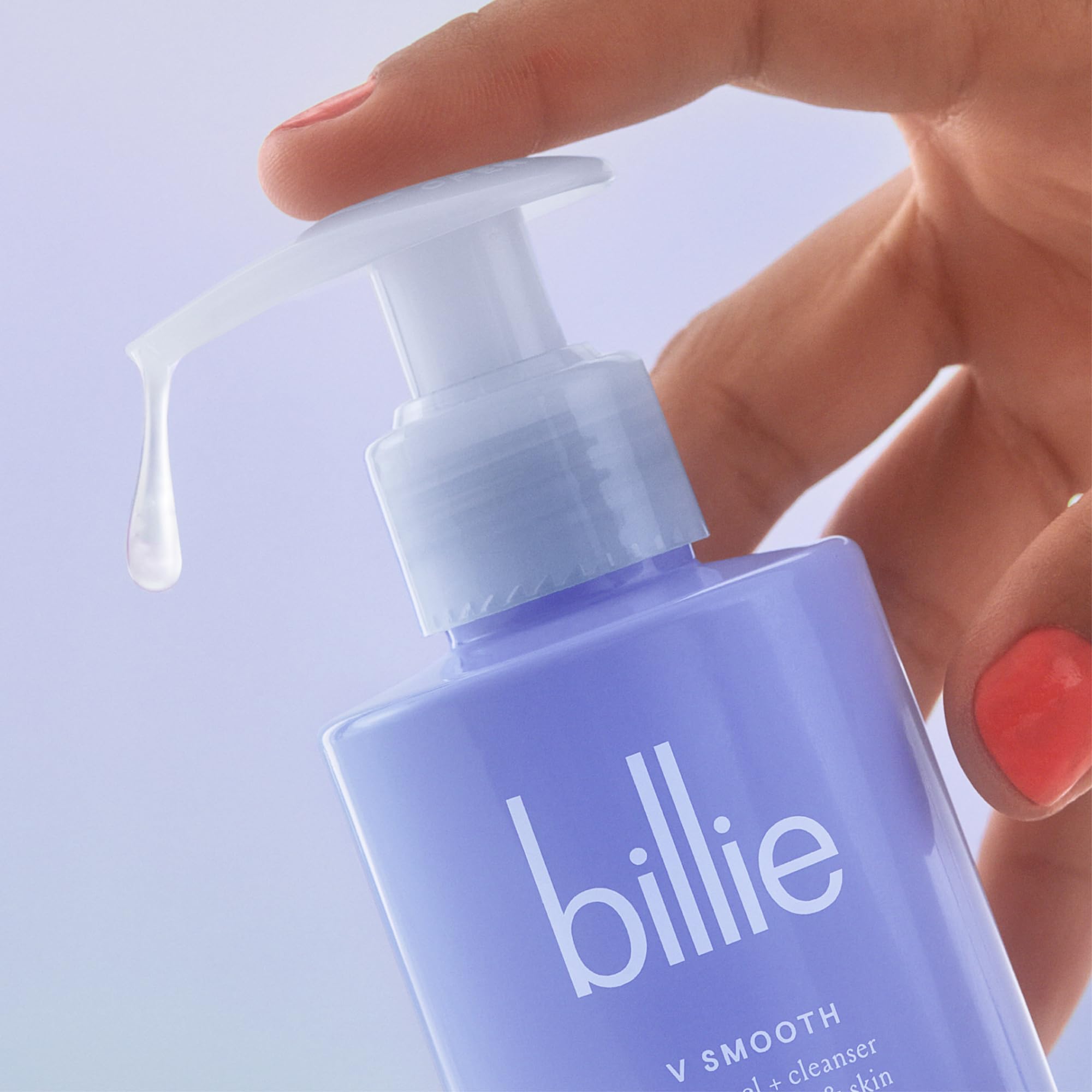 Billie tube in hand showing 6.5 fl oz size and portability