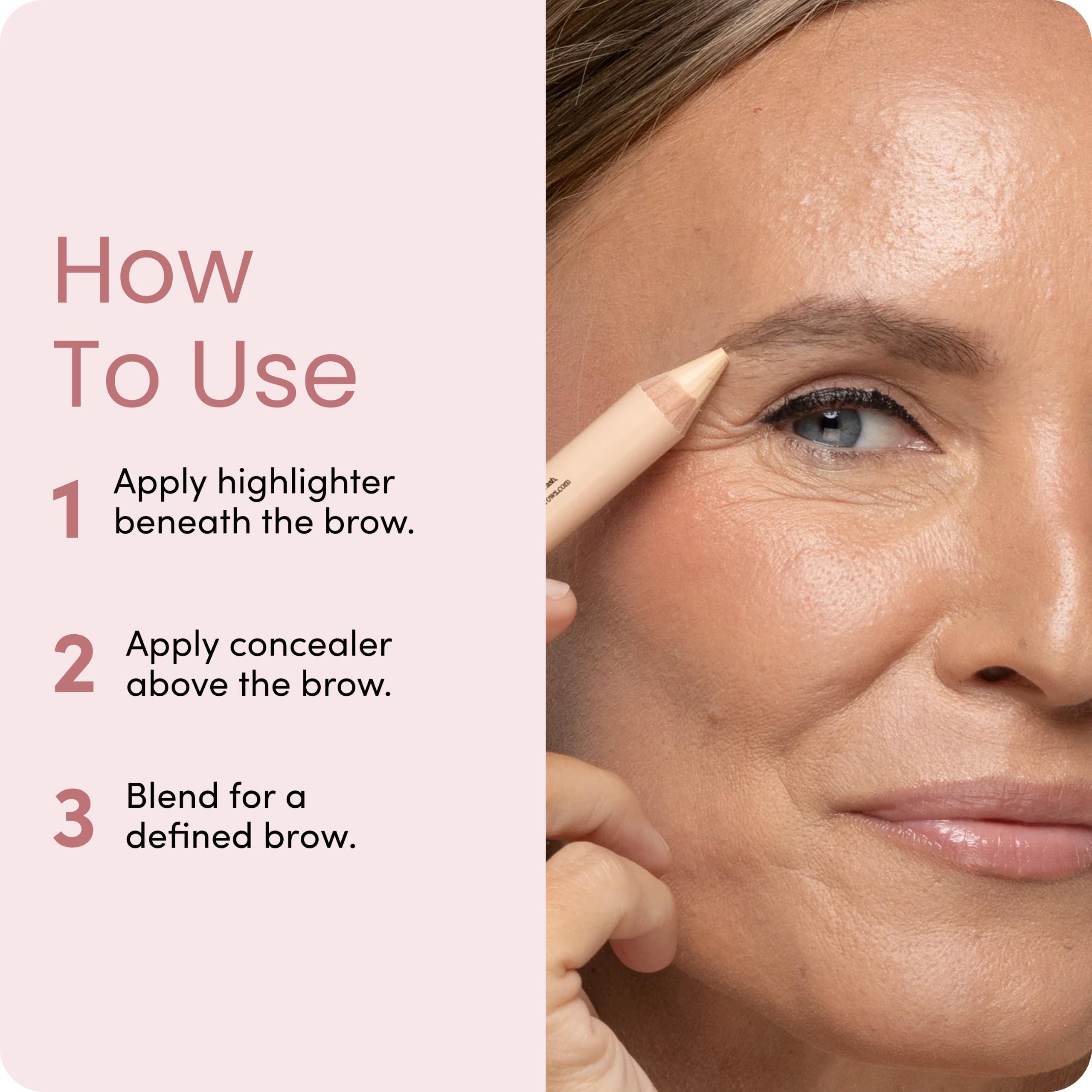 billion dollar brows applying highlighter under arch to create lifted look