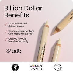 billion dollar brows wand in hand showing size and travel-friendly benefit