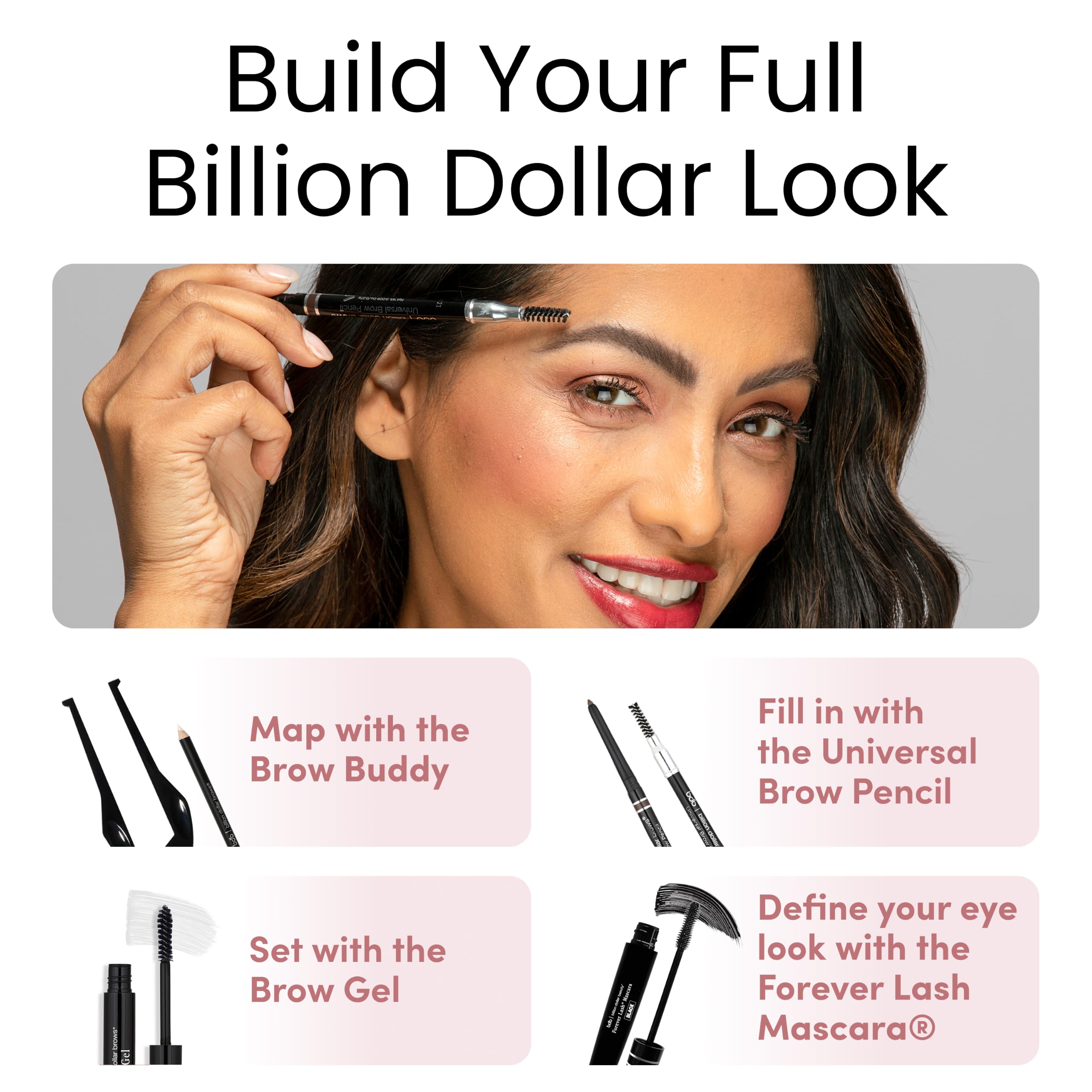 billion dollar brows on bathroom vanity illustrating daily routine convenience