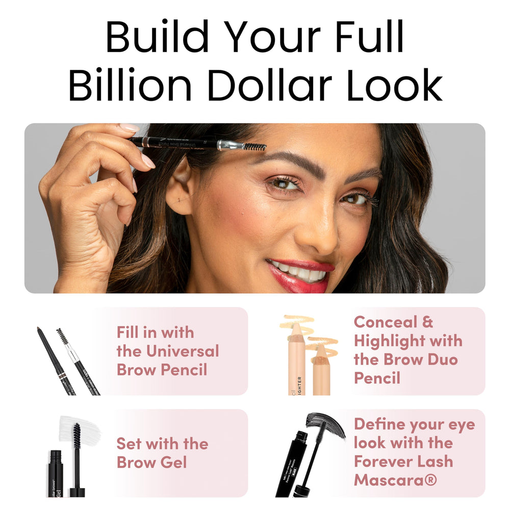 billion dollar brows kit on bathroom counter evoking at-home professional results
