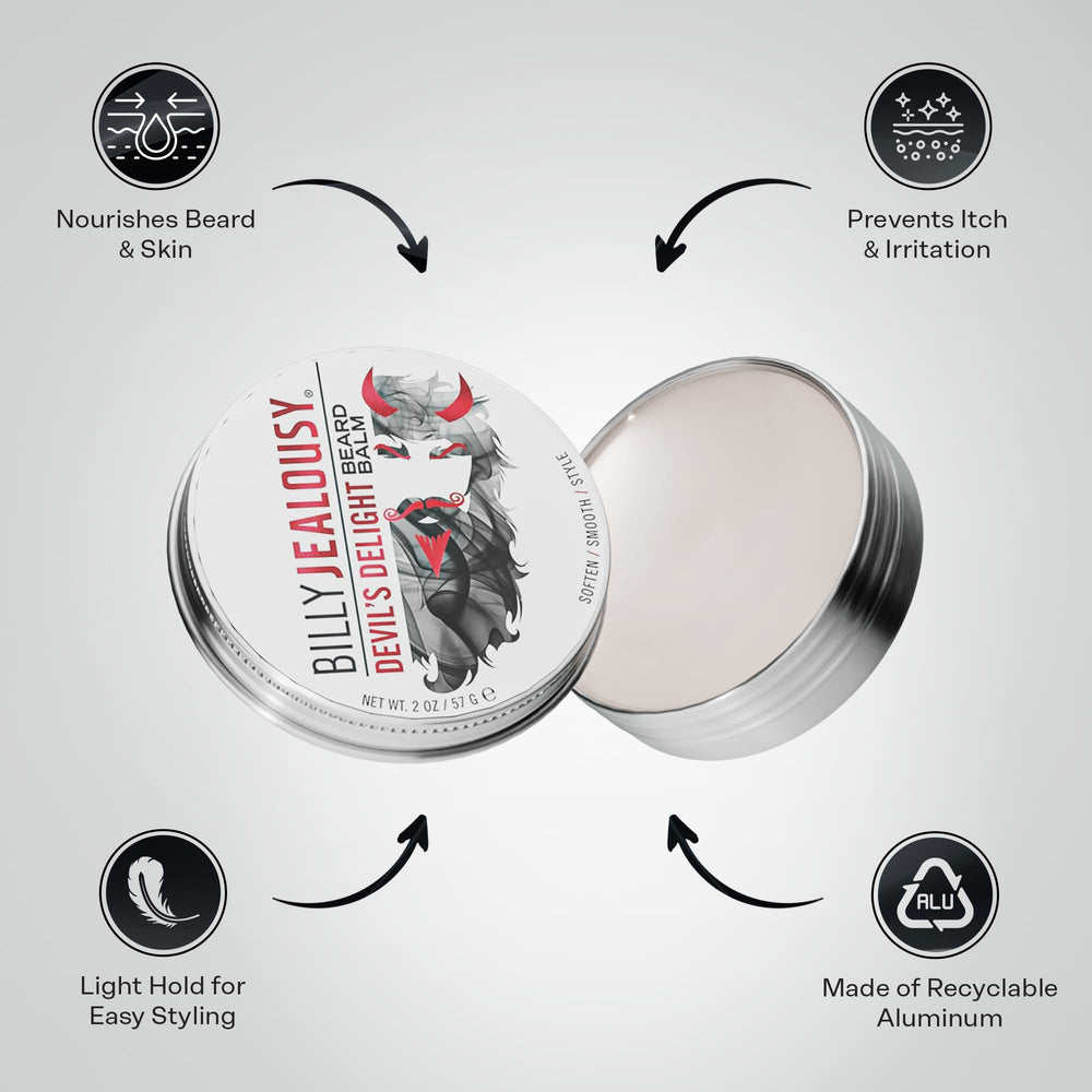 Billy Jealousy balm being applied to beard to soften and tame facial hair
