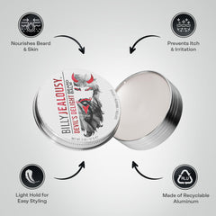 Billy Jealousy balm being applied to beard to soften and tame facial hair