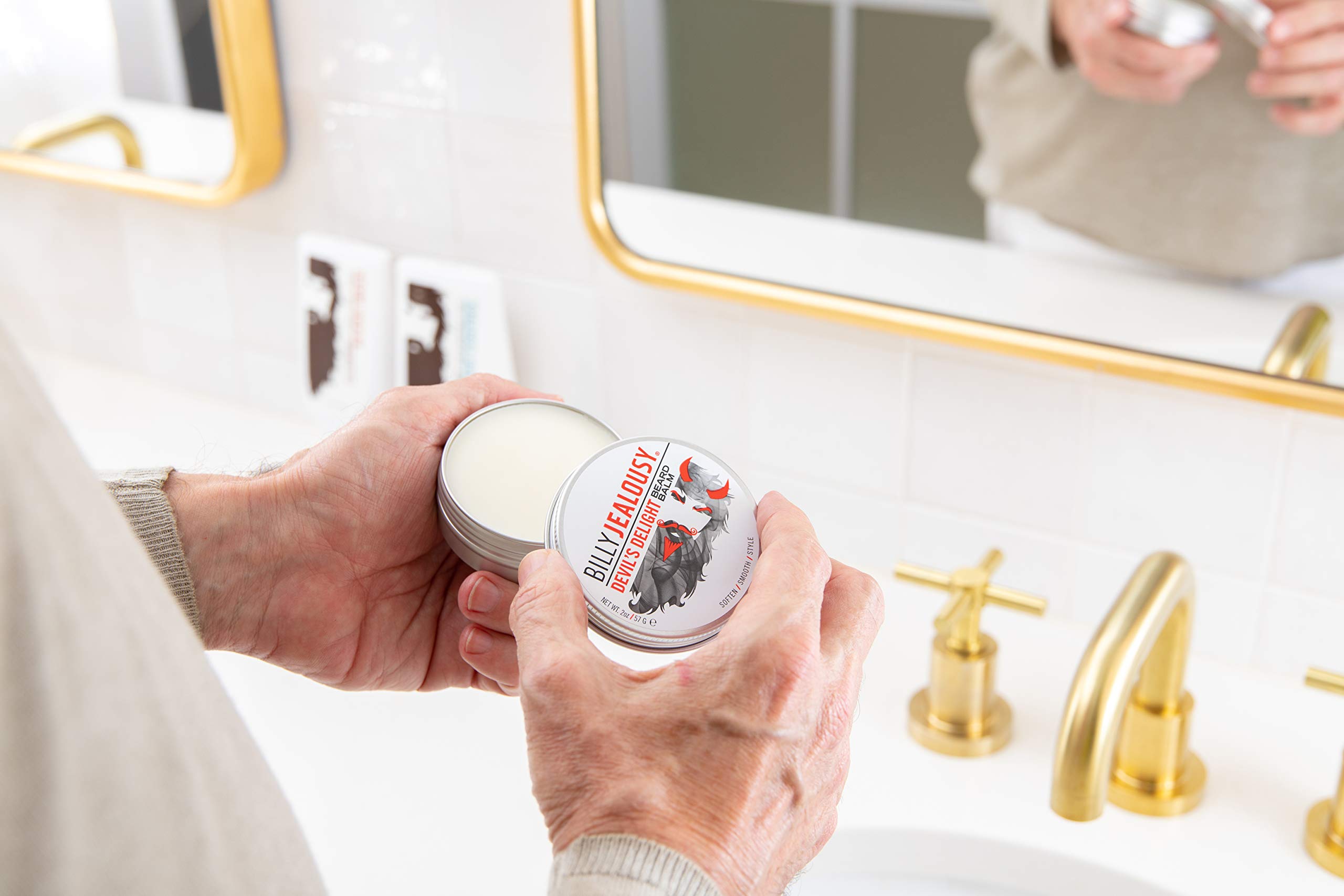Billy Jealousy brush distributing balm evenly for consistent styling and reduced frizz