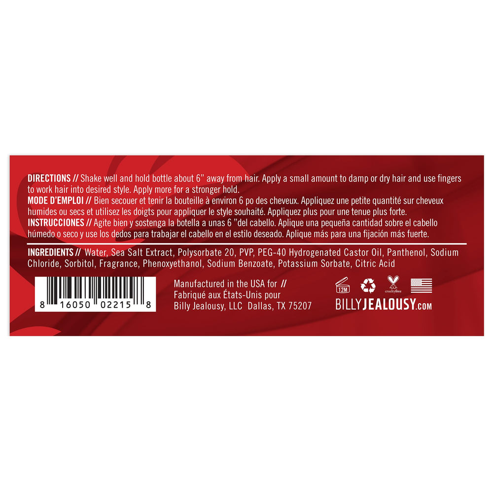 Billy Jealousy spray action misting hair to add instant texture and volume