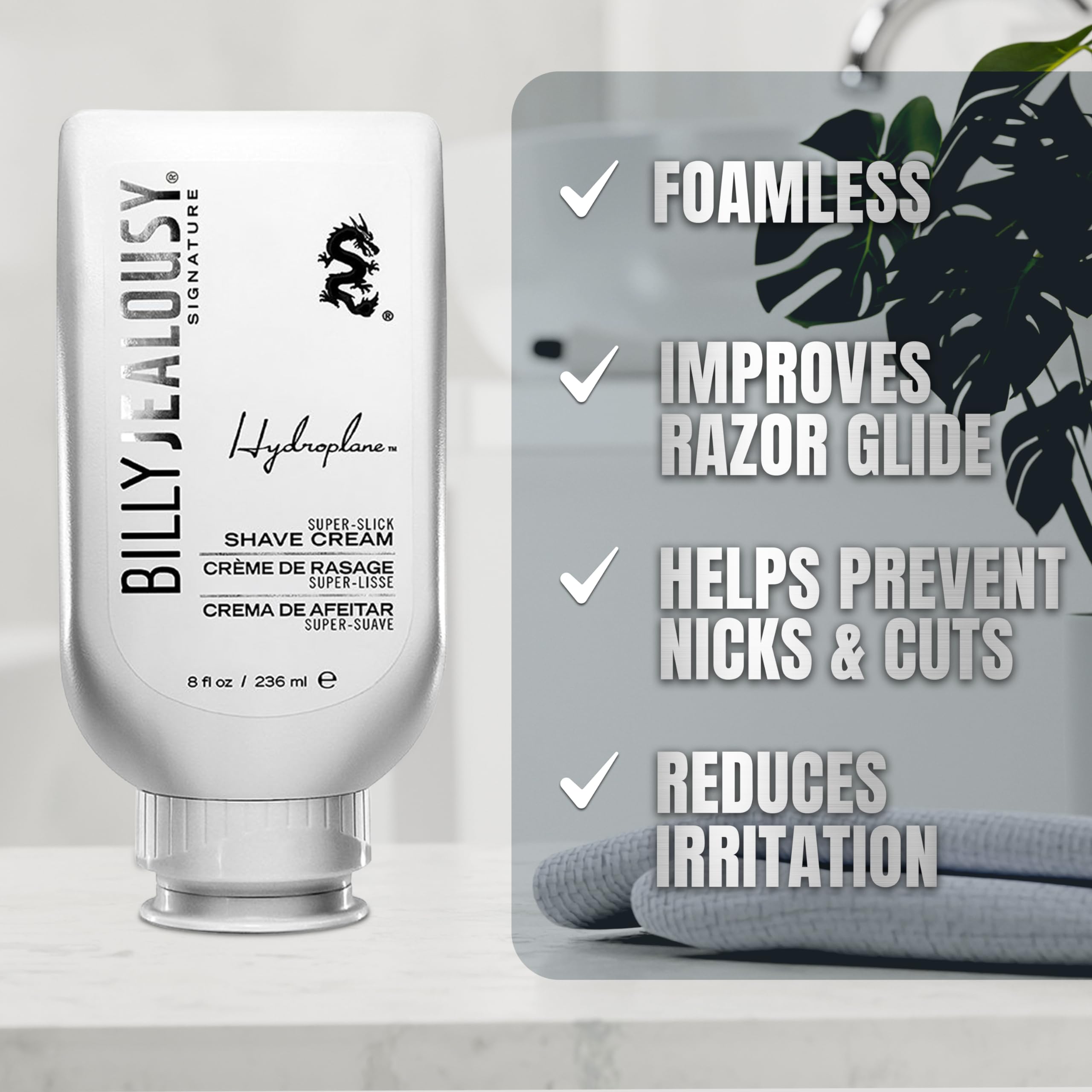 Billy Jealousy squeeze action showing easy dispensing and controlled amount
