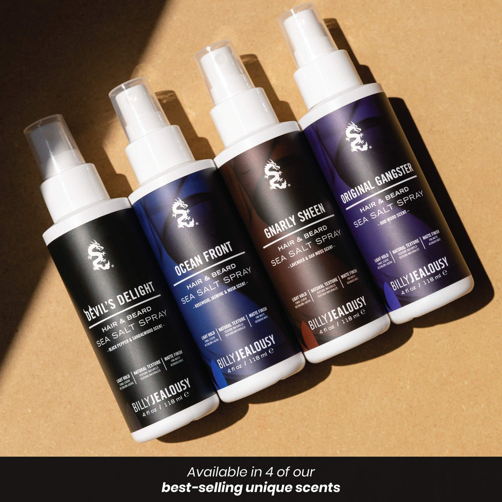 Billy Jealousy hand holding bottle to show 4 fl oz travel-friendly size