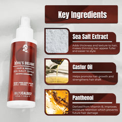 Billy Jealousy close-up mist on hair strands showing natural matte finish benefit