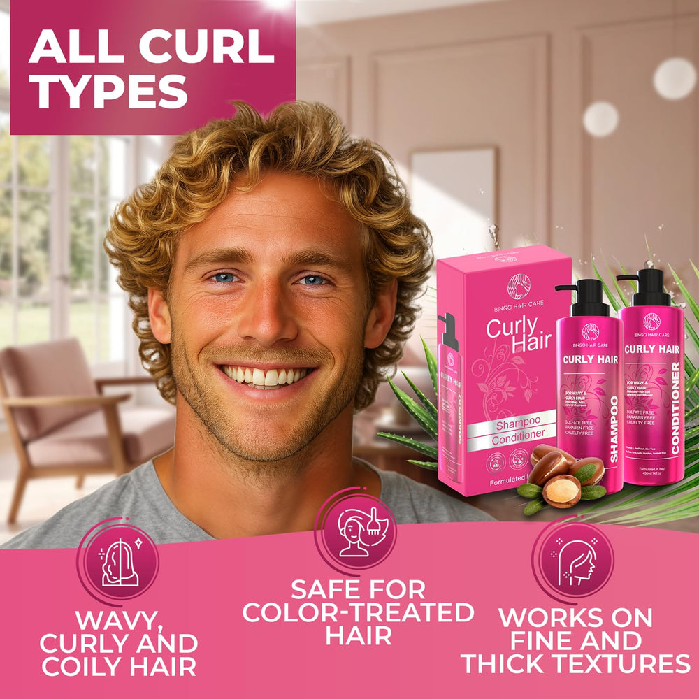 BINGO HAIR CARE before and after scale showing improved curl