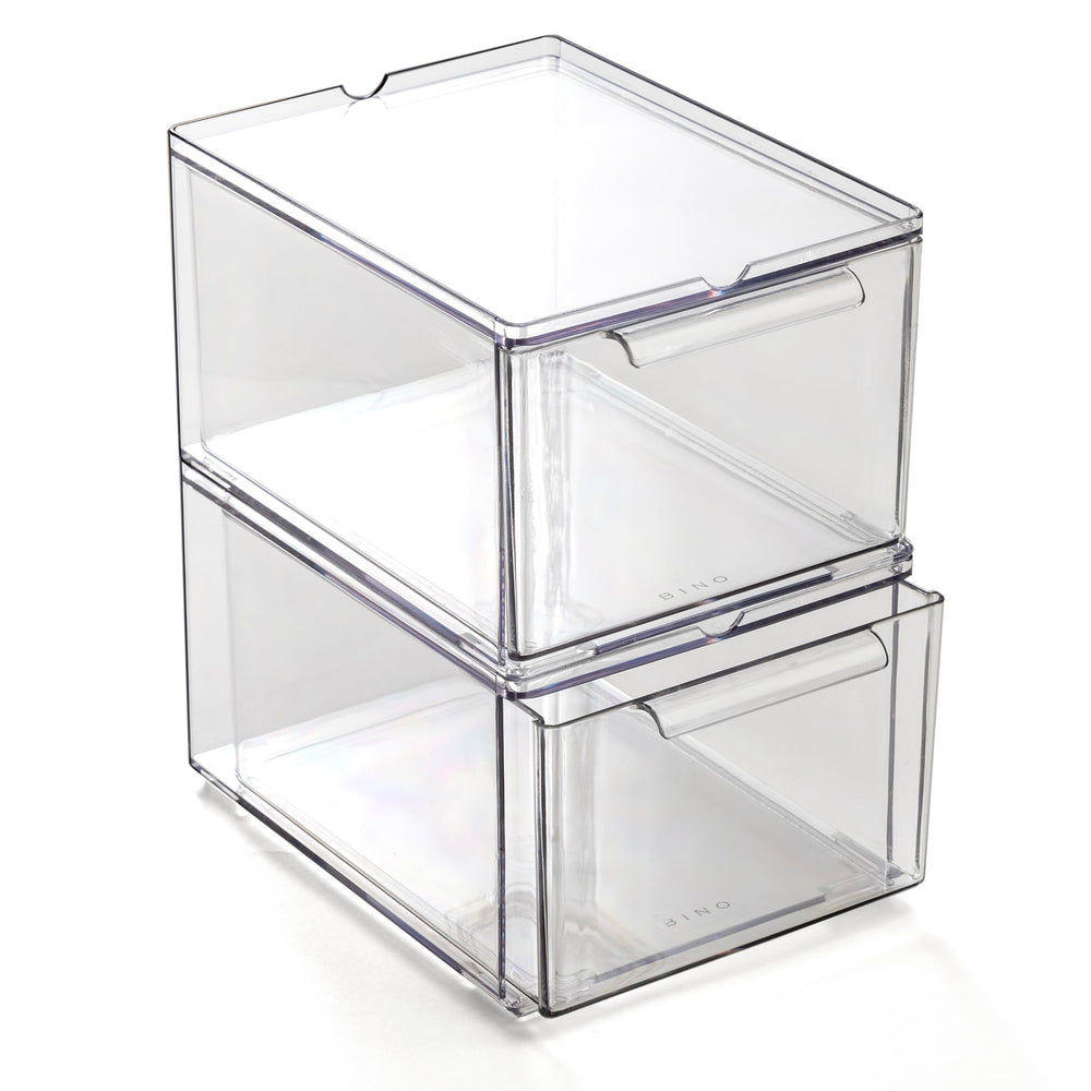 BINO clear drawers front view showing organization and visual access