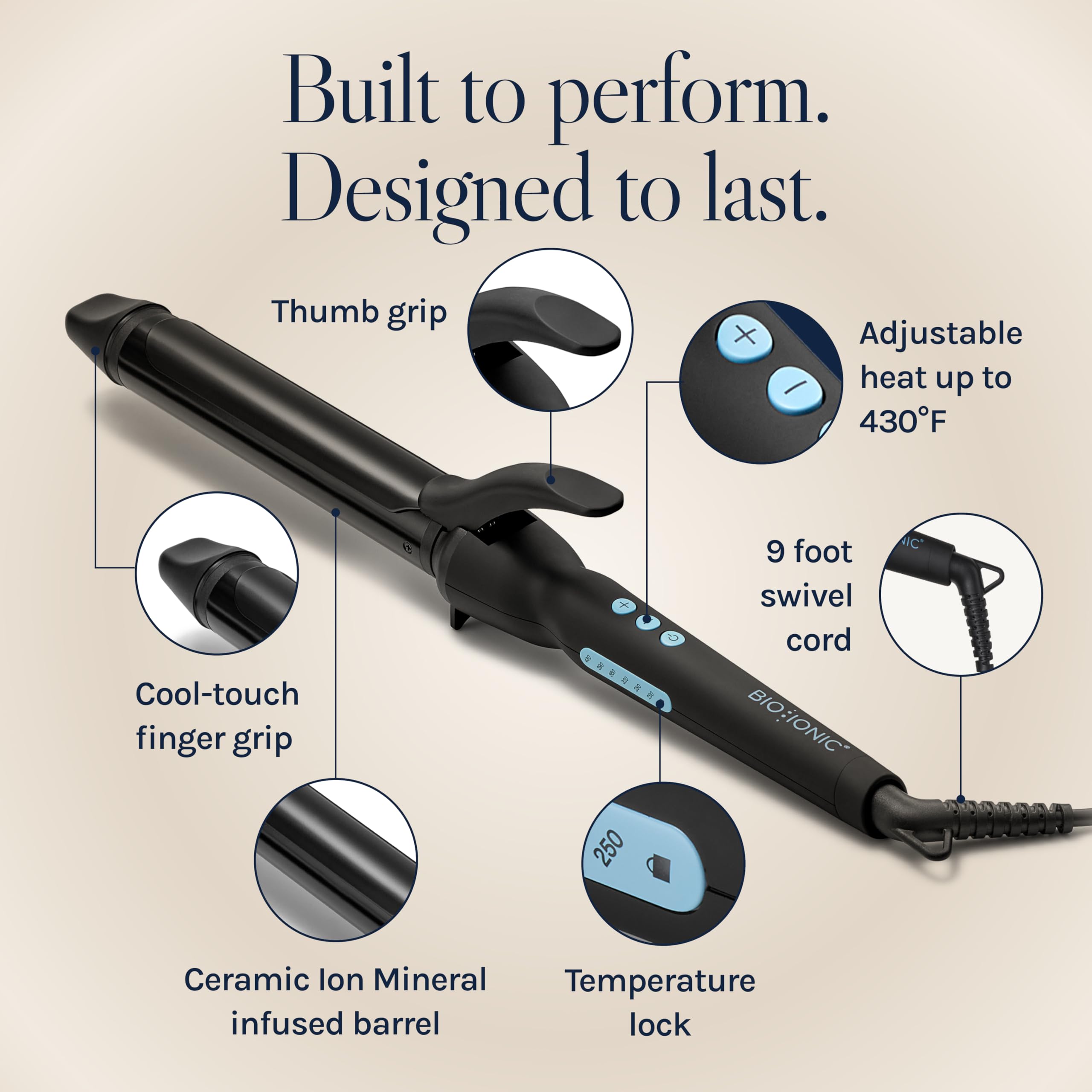Bio Ionic curling hair in use creating long-lasting hydrated waves and curls